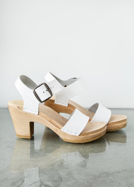 white two strap heel