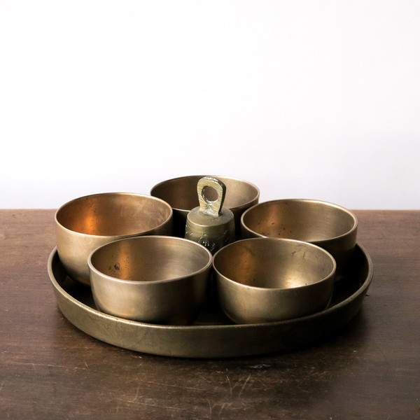 brass sake set brass sake set