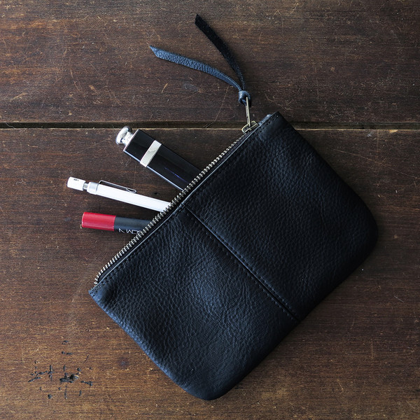 Erica Tanov leather makeup bag Erica Tanov leather makeup bag