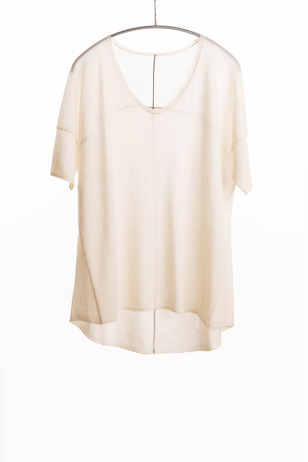 Paychi Guh Cashmere Boxy Tee Ivory Paychi Guh Cashmere Boxy Tee Ivory