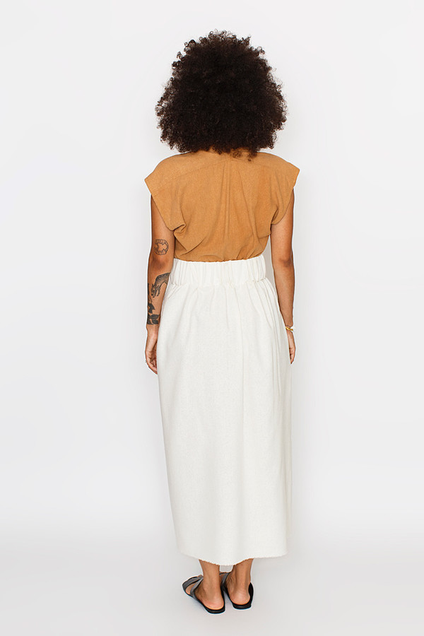 Miranda Bennett Paper Bag Skirt, Silk Noil in Natural Miranda Bennett Paper Bag Skirt, Silk Noil in Natural