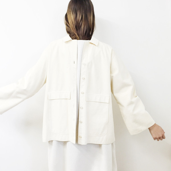Johan Vintage Ivory Ultrasuede Work Jacket Johan Vintage Ivory Ultrasuede Work Jacket