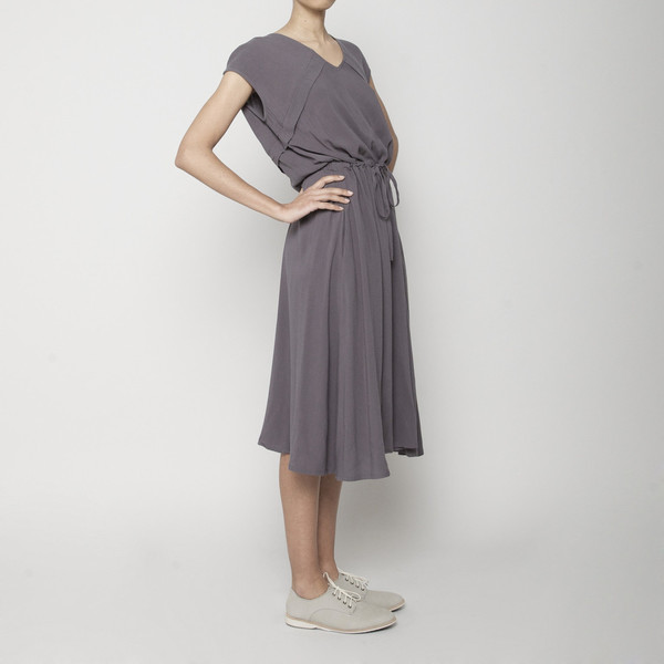 7115 by Szeki Folded V-Neck Drawstring Dress 7115 by Szeki Folded V-Neck Drawstring Dress