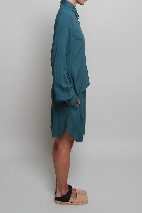 Chalayan Front Loop Dress in Shadow Green Chalayan Front Loop Dress in Shadow Green