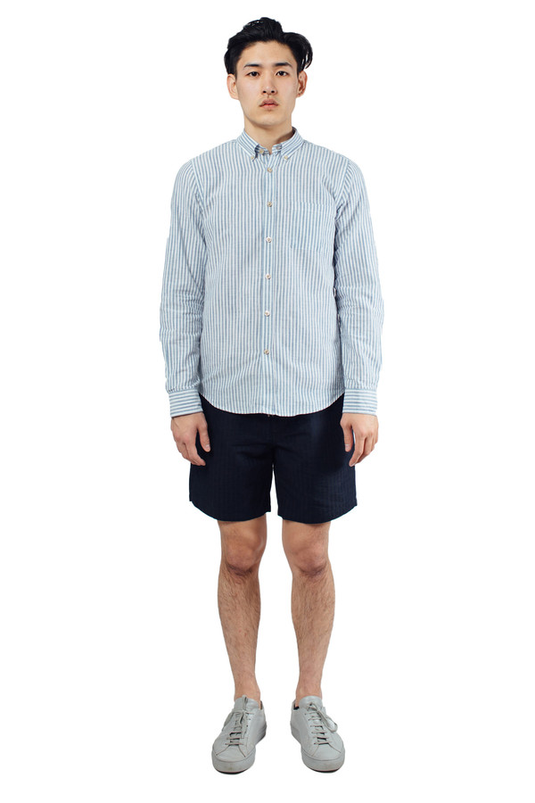 Men's Portuguese Flannel Espiga Buttondown Blue Men's Portuguese Flannel Espiga Buttondown Blue