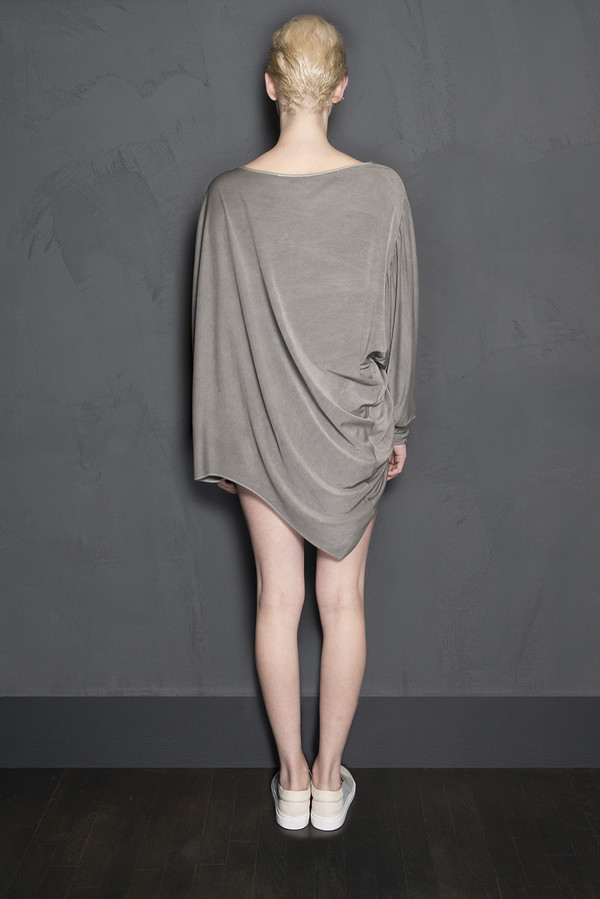Long Sleeve Silk Jersey Asymmetric Tunic Long Sleeve Silk Jersey Asymmetric Tunic
