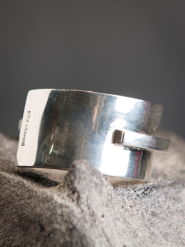 Pilar Olaverri Veneer Wood and Sterling Silver Cuff Pilar Olaverri Veneer Wood and Sterling Silver Cuff