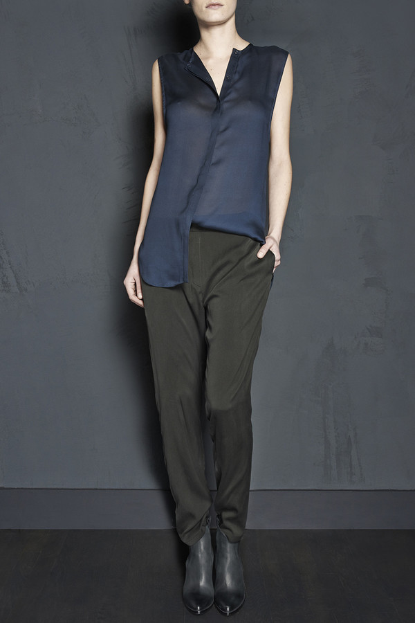 KES Twill Sleeveless Button Up KES Twill Sleeveless Button Up