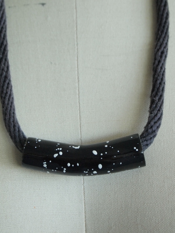 YYY black speckled tube necklace YYY black speckled tube necklace