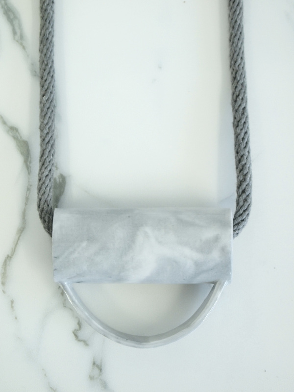 YYY marble half circle tube necklace YYY marble half circle tube necklace