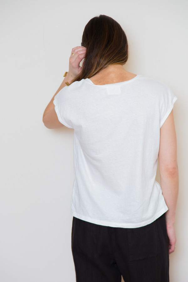 atelier delphine cap sleeve tee in white atelier delphine cap sleeve tee in white