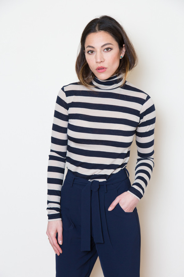 just female striped turtleneck just female striped turtleneck