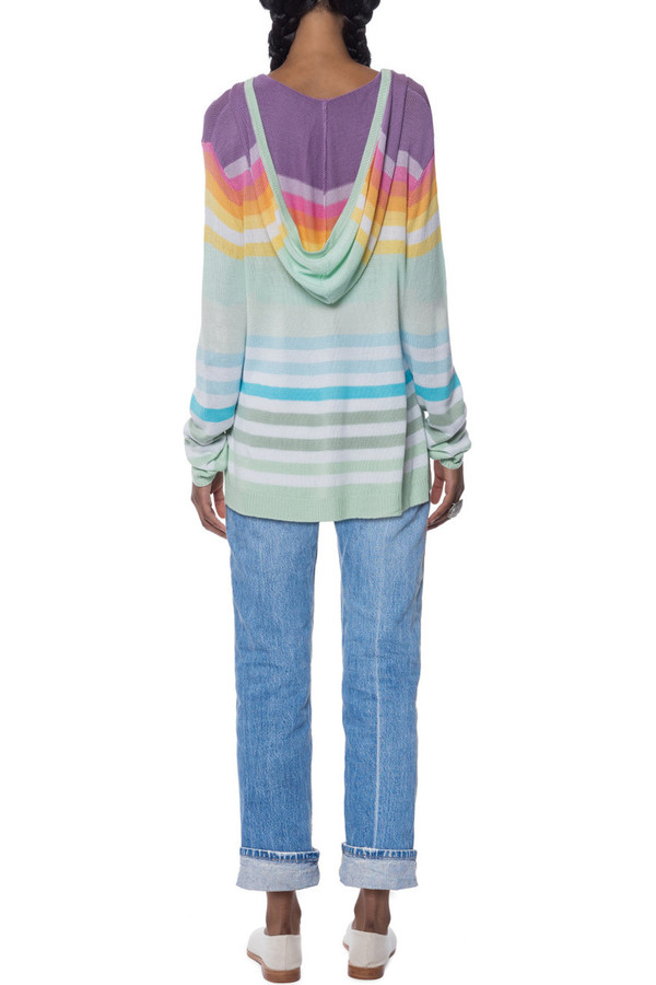 mara hoffman rainbow knit pullover hoodie mara hoffman rainbow knit pullover hoodie