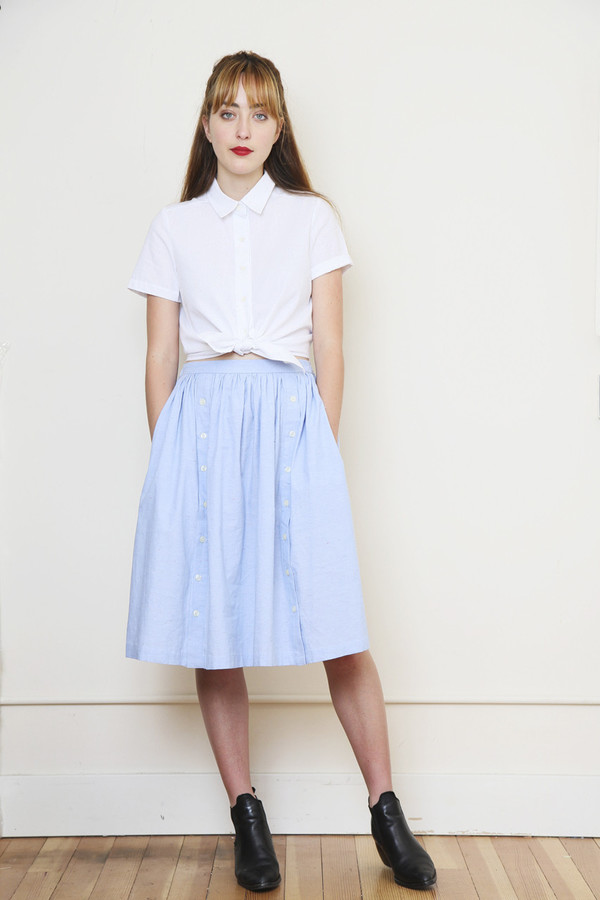 renamed speckled button-down skirt renamed speckled button-down skirt