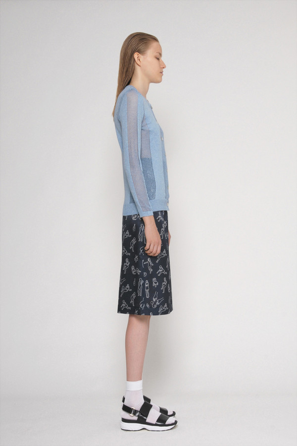 Diarte "Lina" Printed Silk Cotton Straight Skirt Diarte "Lina" Printed Silk Cotton Straight Skirt