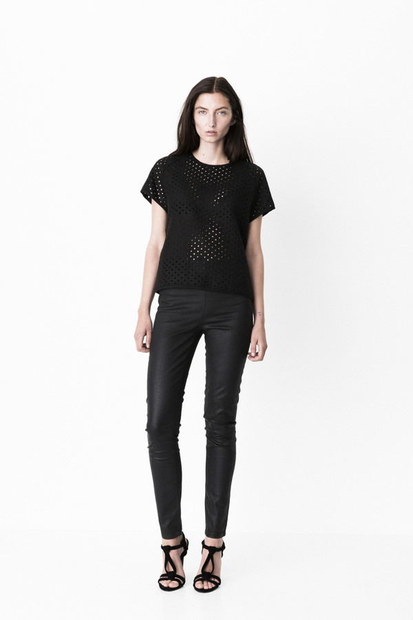 Storm and Marie "Dot" Textured Structured Top Storm and Marie "Dot" Textured Structured Top