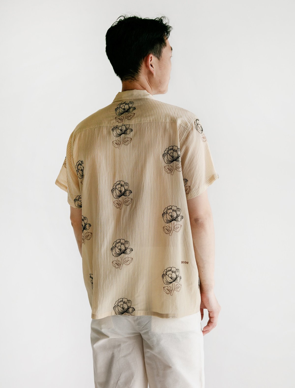 sheer rose shirt