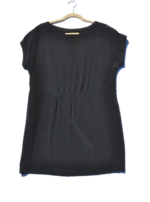 The Korner Black Silk Dress with Shoulder Detail The Korner Black Silk Dress with Shoulder Detail
