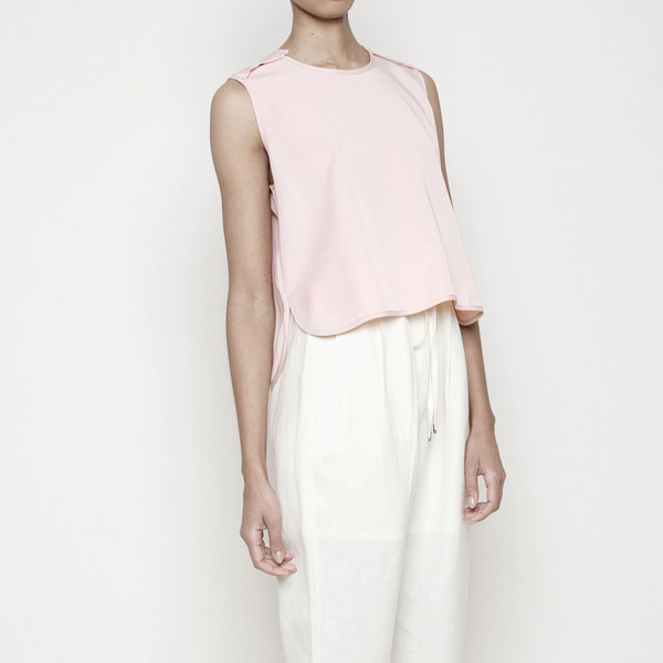 7115 by Szeki Crew Neck Cropped Top- Blush SS16 7115 by Szeki Crew Neck Cropped Top- Blush SS16