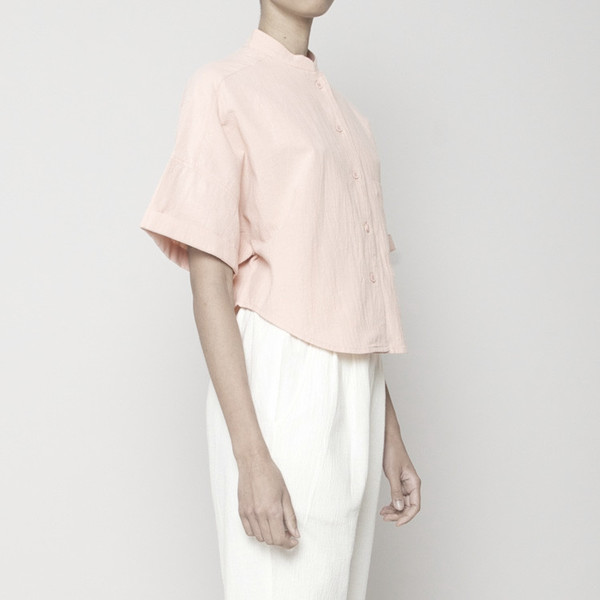 7115 by Szeki Pocket Cropped Shirt- Blush SS16 7115 by Szeki Pocket Cropped Shirt- Blush SS16