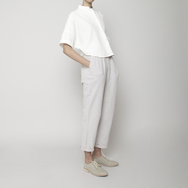7115 by Szeki Pocket Cropped Shirt- White SS16 7115 by Szeki Pocket Cropped Shirt- White SS16