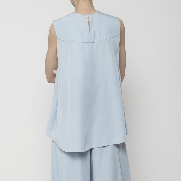 7115 by Szeki Sleeveless Tent Top- Sky Blue SS16 7115 by Szeki Sleeveless Tent Top- Sky Blue SS16