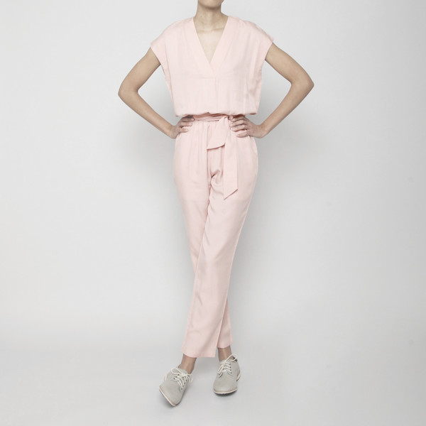7115 by Szeki V-Neck Jumpsuit- Blush SS16 7115 by Szeki V-Neck Jumpsuit- Blush SS16