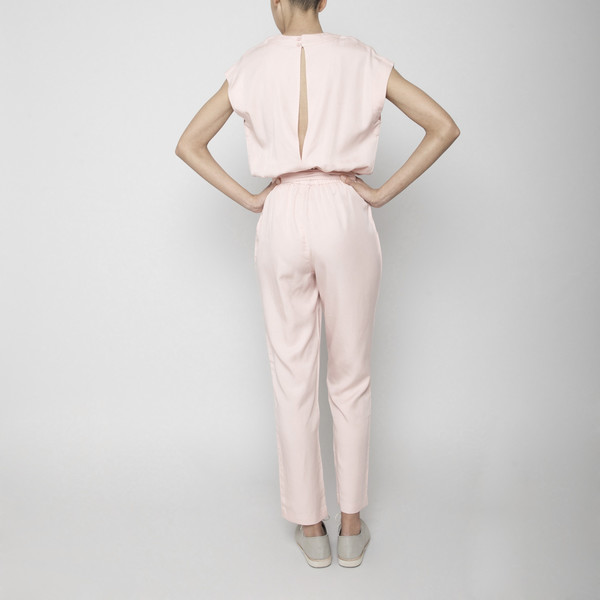7115 by Szeki V-Neck Jumpsuit- Blush SS16 7115 by Szeki V-Neck Jumpsuit- Blush SS16