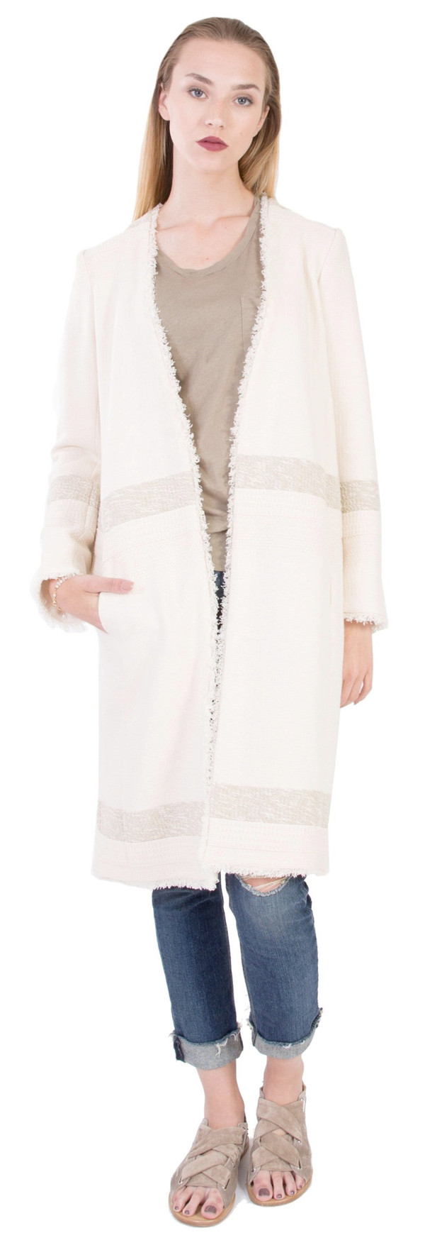 Hoss Intropia Frayed Edges Coat Hoss Intropia Frayed Edges Coat