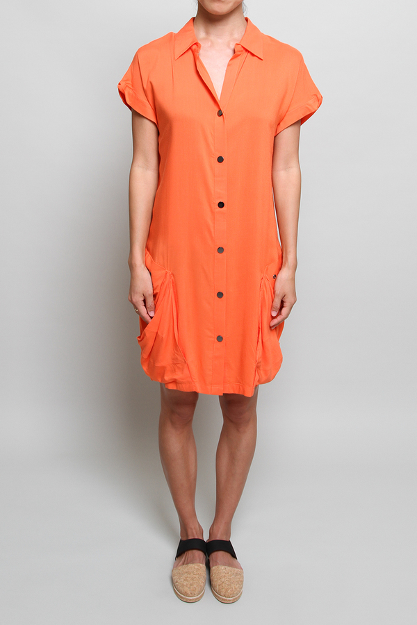 Chalayan Bag Pocket Dress in Sunset Orange Chalayan Bag Pocket Dress in Sunset Orange