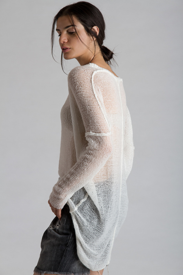 Paychi Guh Sheer Pullover White Paychi Guh Sheer Pullover White