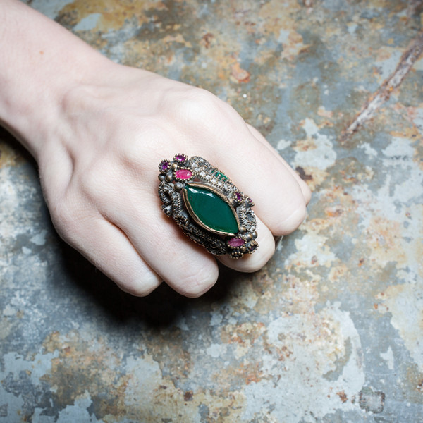 Rider For Life Emerald Mughal Ring Rider For Life Emerald Mughal Ring