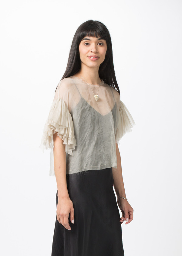 Louiza Babouryan Ruffle Sleeve Top Louiza Babouryan Ruffle Sleeve Top