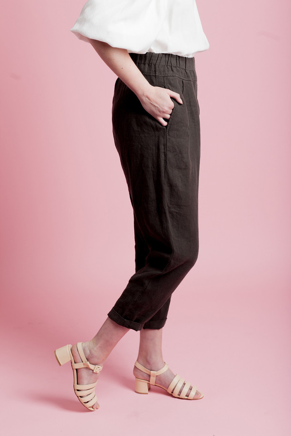 BLACK CRANE LINEN CARPENTER PANTS BLACK CRANE LINEN CARPENTER PANTS