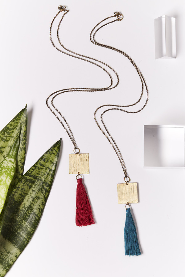 Geography 541 Enku Tassel Pendant-Red Geography 541 Enku Tassel Pendant-Red