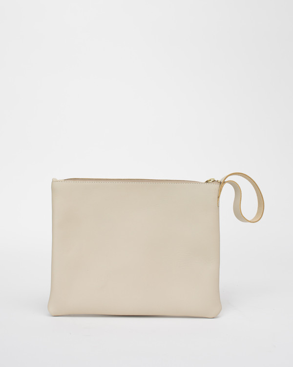 ESBY CLUTCH - BONE CALFSKIN ESBY CLUTCH - BONE CALFSKIN