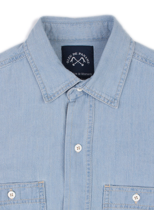 Men's Bleu De Paname Chemise 2 Poches Bleached Men's Bleu De Paname Chemise 2 Poches Bleached
