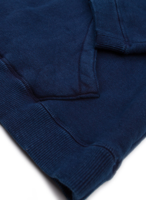 Men's Blue Blue Japan Indigo Hand Dyed Loop Wheel Knitted Pullover Parka Men's Blue Blue Japan Indigo Hand Dyed Loop Wheel Knitted Pullover Parka