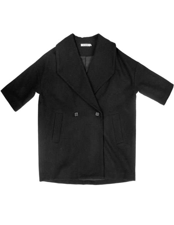 Ali Golden Black Shawl Collar Coat Ali Golden Black Shawl Collar Coat