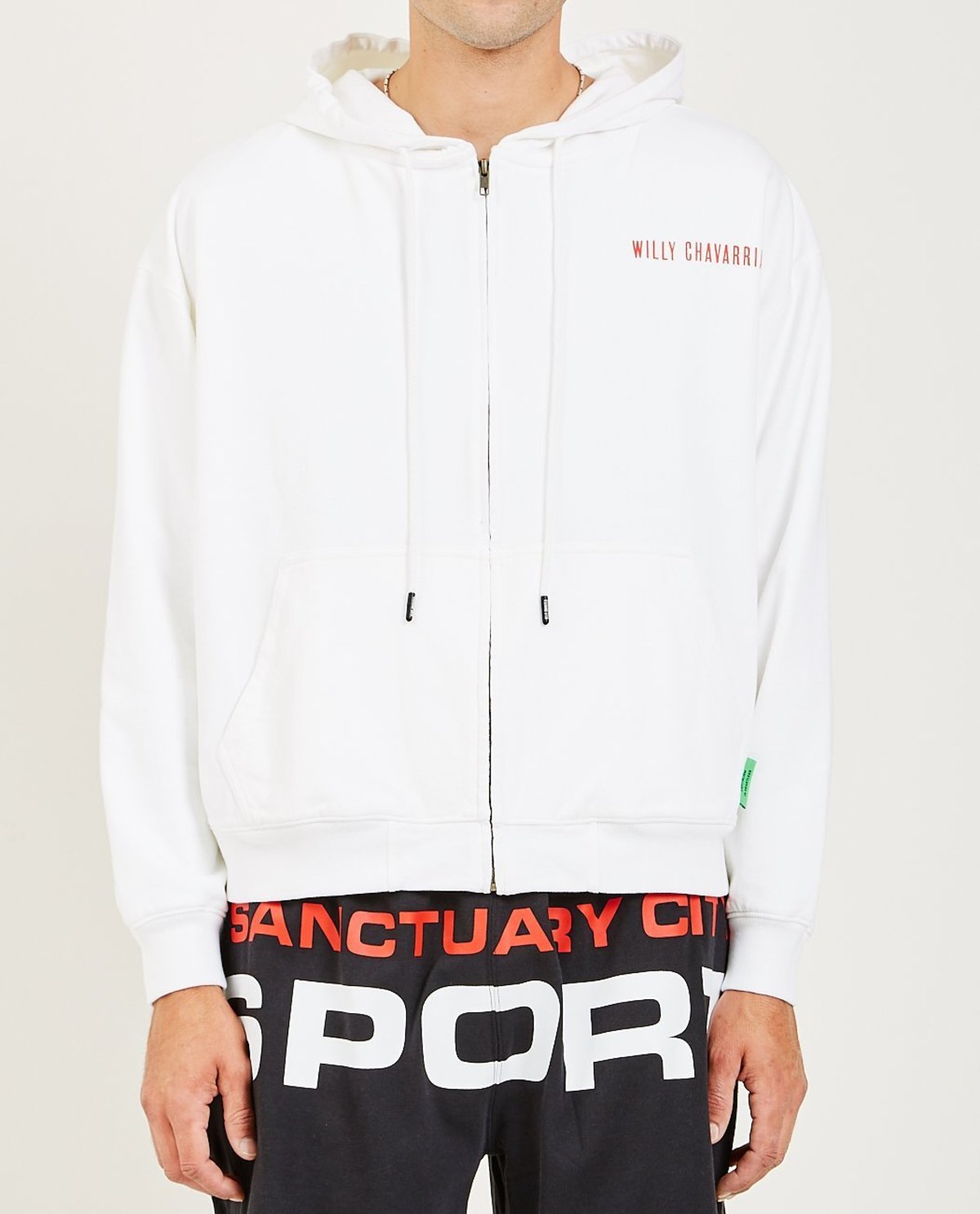 Willy Chavarria HEAVY BUFFALO ZIP HOODIE - OFF WHITE ...