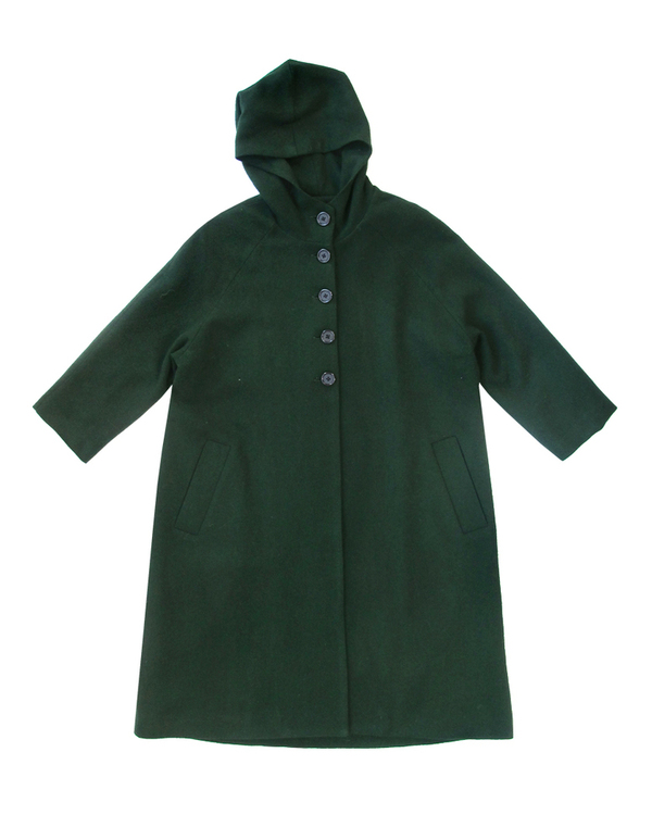 Ali Golden Green Hooded Wool Coat Ali Golden Green Hooded Wool Coat