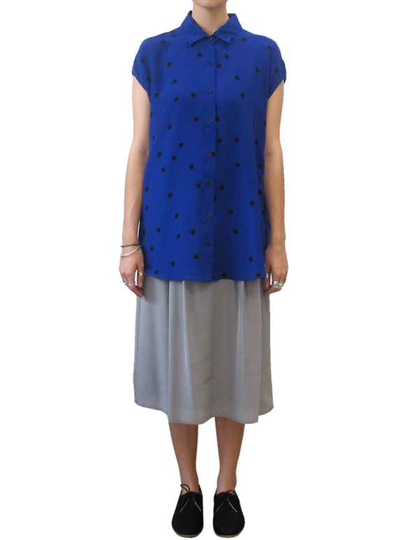ALI GOLDEN BLACK-DOT COLLARED TUNIC ALI GOLDEN BLACK-DOT COLLARED TUNIC