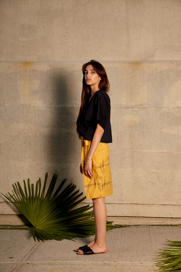 Tantuvi Pleated Midi Wrap Skirt- Sunray Tantuvi Pleated Midi Wrap Skirt- Sunray