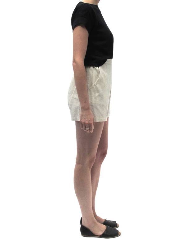 Ali Golden Cream Stripe Shorts Ali Golden Cream Stripe Shorts