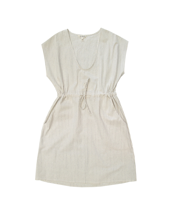 Ali Golden Cream Stripe Drawstring Dress Ali Golden Cream Stripe Drawstring Dress