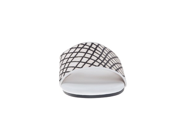 Yosi Samra Reese Linear Hair Calf Slide in White Yosi Samra Reese Linear Hair Calf Slide in White