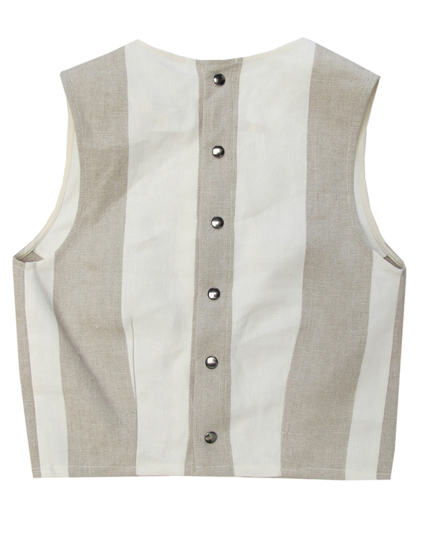 Ali Golden Cream and Oatmeal Linen Tank Ali Golden Cream and Oatmeal Linen Tank