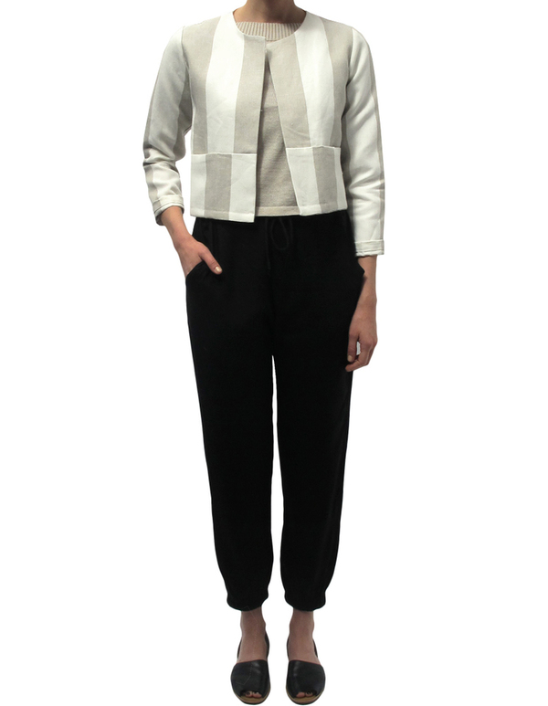 Ali Golden Cream and Oatmeal Linen Jacket Ali Golden Cream and Oatmeal Linen Jacket