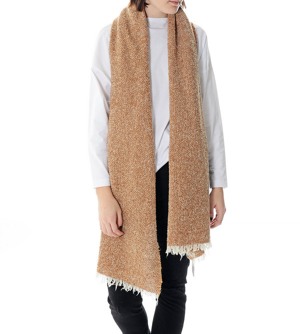 destin Brown and White Karly Stola Scarf destin Brown and White Karly Stola Scarf