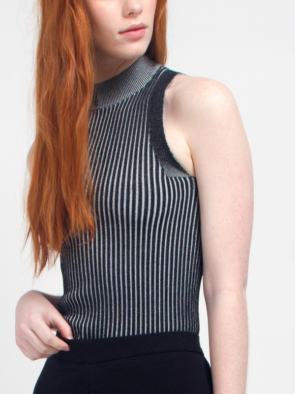 Pari Desai Hope Mock Neck Tank Black Pari Desai Hope Mock Neck Tank Black